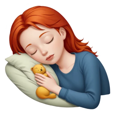 Chica pelirroja durmiendo  sticker