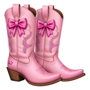 Pink cowgirl boots with bows sticker