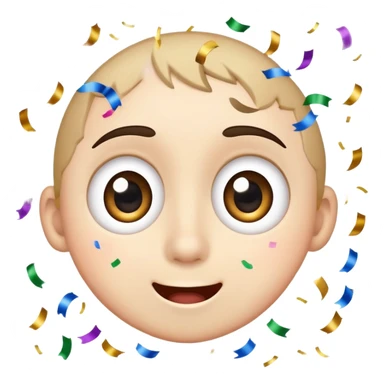 excited face with wide eyes and confetti sticker