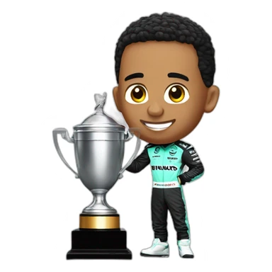 Lewis hamilton with trophy sticker