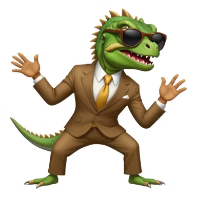 capitalist iguana banker godfather with black sunglasses breakdance scaring sticker