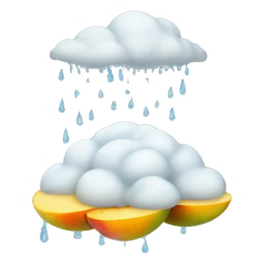 Mango cloud raining snow sticker