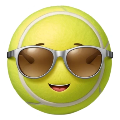 Tennis ball with sunglasses sticker