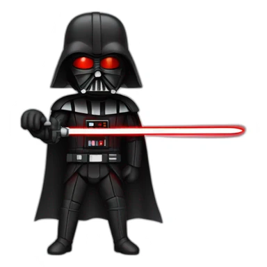 dark vador qui tien un sabre laser rouge sticker