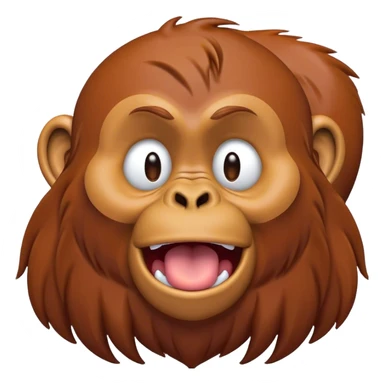 Cinematic Cute Yawning Orangutan Portrait Emoji, Head tilted slightly with a dramatic, wide-open yawn, showcasing a richly textured face with half-closed, sleepy eyes and a relaxed, open expression, Simplified yet irresistibly adorable features, highly detailed, glowing with a soft, cozy jungle glow, high shine, relaxed yet expressive, stylized with a dash of whimsical charm, soft glowing outline, capturing the essence of a drowsy yet affectionate guardian that appears ready to stretch out for a nap! sticker