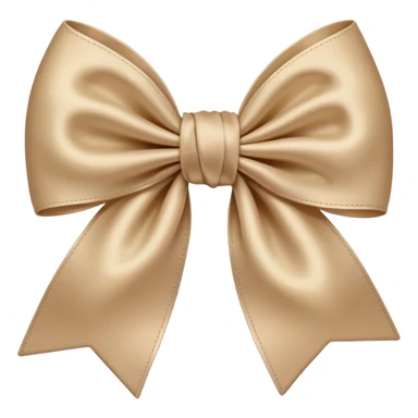 beige bow emoji, with a knot sticker