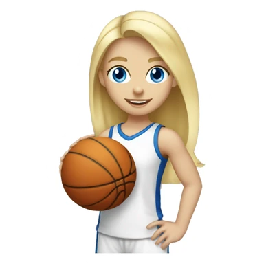white blond girls playing basketball wih blue eyes blonde hai sticker