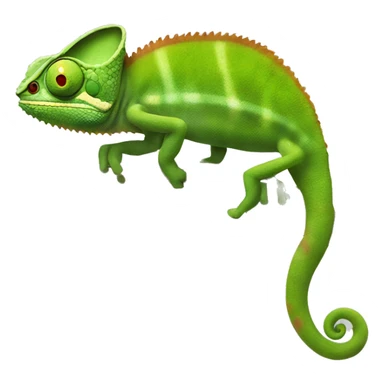 Chameleon On Branch, eating a fly sticker