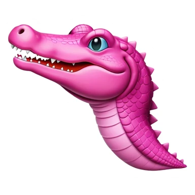 Pink alligator Apple emoji style  sticker