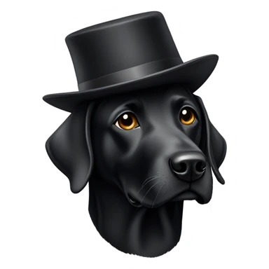 Black lab wearing a hat  sticker