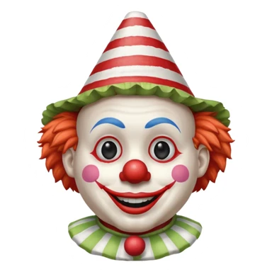 Clown with striped cone  half body sticker