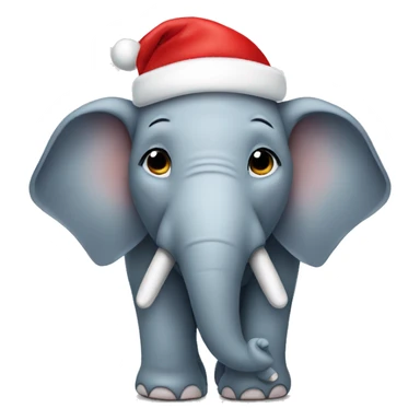 Elephant wearing a Santa hat sticker