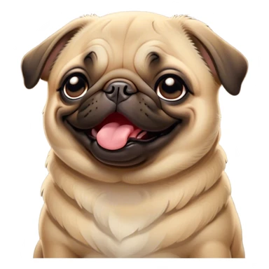 Cinematic Cute Yawning Fawn Pug Portrait Emoji, Head tilted slightly with a dramatic, wide-open yawn, showcasing a soft fawn coat with a velvety texture, floppy ears slightly drooping, round dark eyes barely open in drowsy contentment, Simplified yet irresistibly adorable features, highly detailed, glowing with a soft, cozy glow, high shine, relaxed yet expressive, stylized with a touch of whimsy, bright and endearing, soft glowing outline, capturing the essence of a sleepy yet affectionate companion, so drowsy it feels like it could stretch out of the screen and curl up for a nap! sticker