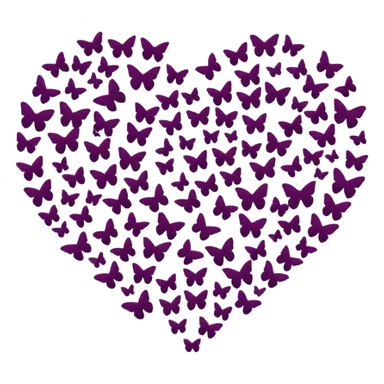 butterfly swarm forming heart silhouette sticker