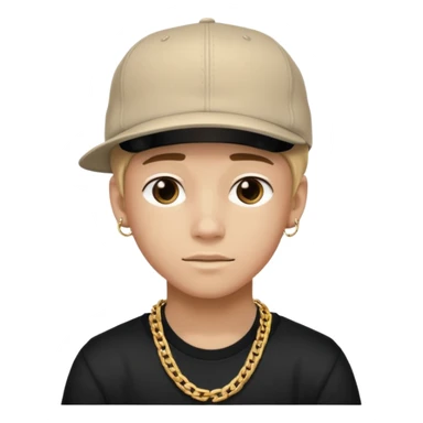 handsome boy with backside cap hip hop only neck  sticker