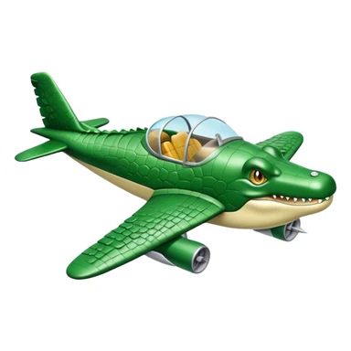 crocodile flying an airplane sticker