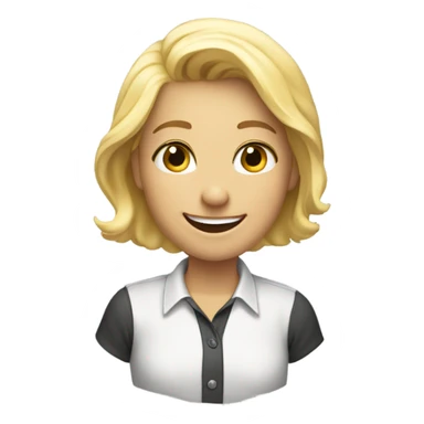 smiling blonde with collared shirt sticker