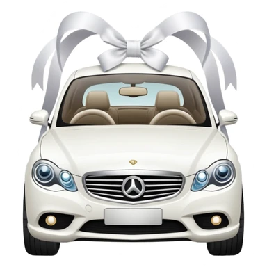 luxury car with wedding decorations, horizontal sticker