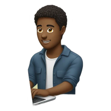 Young man behind a laptopthe baloclave sticker