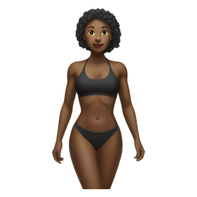1 Black woman in a bikini exercise on the beach. sticker