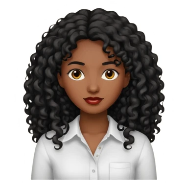 Mujer morena pelo negro rizado largo sticker