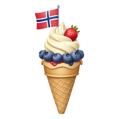 ice cream with Norwegian flag for 17th of May sticker