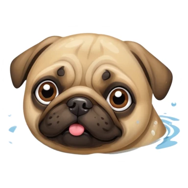 Pug  nadando sticker