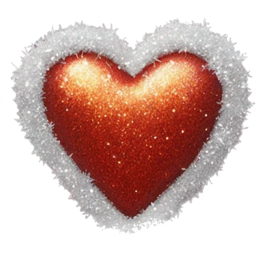 Glitter Christmas heart  sticker