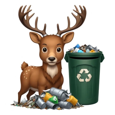 Buck with trashcan sticker