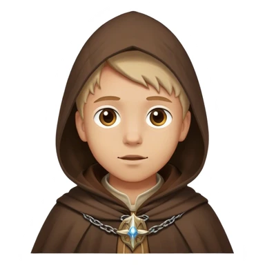 boy with brown cloak of medieval pilgrim on the way sticker