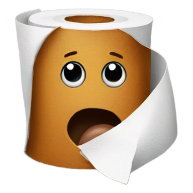 Poop emoji with toilet paper sticker