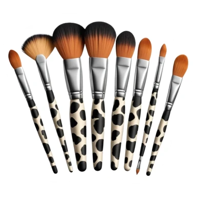 Cow print pattern makeup brushes sticker
