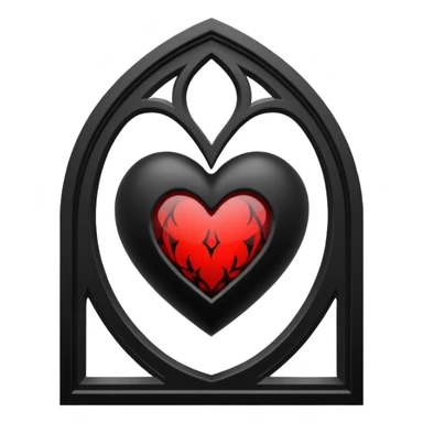goth heart with a gothic window pattern sticker