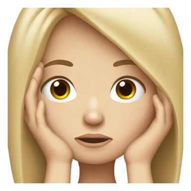  White girl ashamed of herself of hiding face in hands sticker