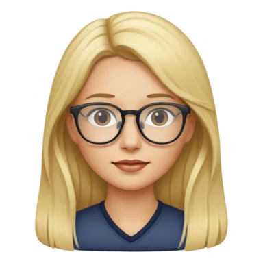 mulher loira cabelo longos com oculos sticker