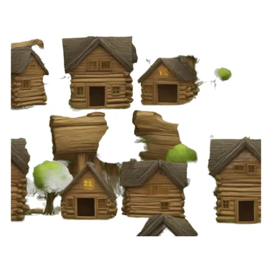 log cabin in the woods sticker