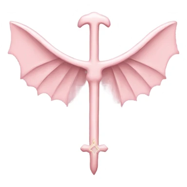 Light pink ankh with bat wings  sticker