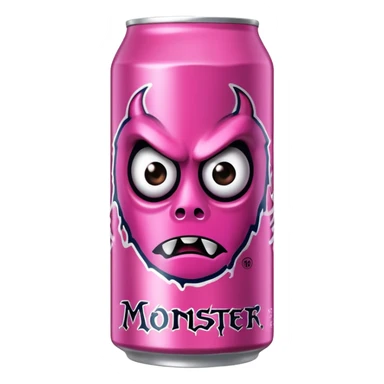 Pink monster energy drink with the logo of original monster company energy drink  sticker