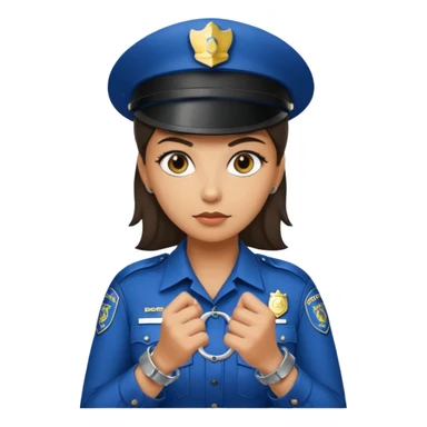 police woman with hand cuffs sticker