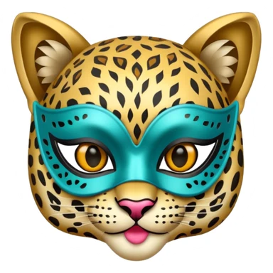 leopard with glamorous masquerade mask sticker
