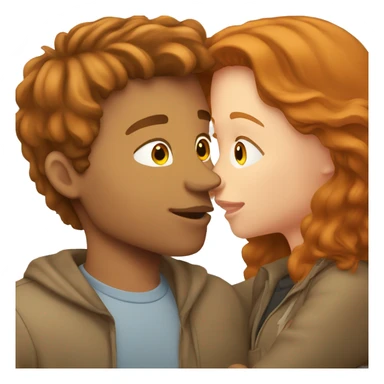 Brown hair girl kissing ginger guy sticker