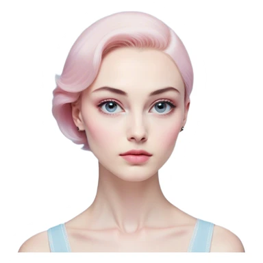 Vi from Arcane (Netflix Animation)

Face Shape: Strong, angular with high cheekbones and a defined jawline. Slightly pointed chin.
Skin Tone: Fair with a pinkish undertone.
Eyes: Large, almond-shaped, slightly downward-tilted, grey/light-blue.
Eyebrows: Thick, sharp, slightly arched, adding to her bold expression.
Nose: Small to medium with a slightly upturned tip.
Lips: Full but not overly plump, often pursed or smirking.
Hair: Vivid pink/magenta, left side shaved, right side with long, voluminous bangs partially covering her eye. The back is short and messy.
Other Features: Light freckles, a scar on her right eyebrow.
Expression: Intense and confident, often smirking or glaring.
Accessories: Small silver hoop earring in her left ear.
Tattoo: Roman numeral "VI" on her left cheekbone, below her eye. sticker