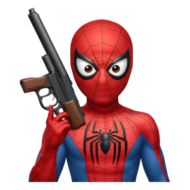 Spiderman with gun sticker