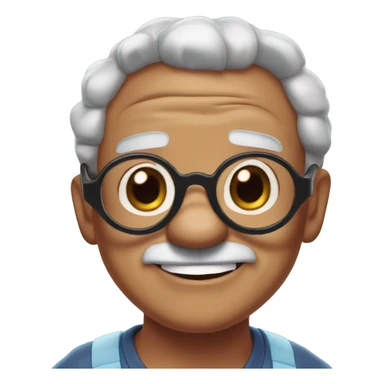 Reuben from lilo and stitch with grandpa black glasses  sticker