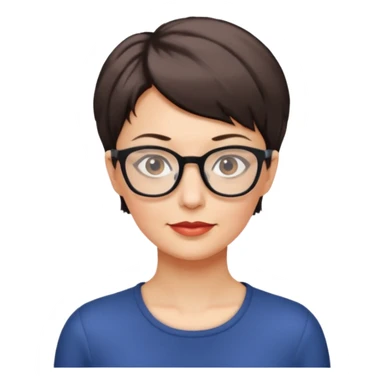 femme 40 ans lunettes cheveux très courts sticker