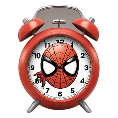 Funny spiderman alarm clock sticker