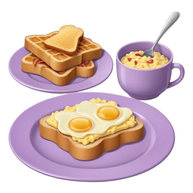 Breakfast in pale purple dishes sticker