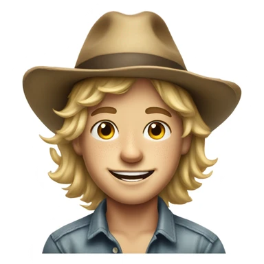 smiling dirty blonde boy with freckles in hat portrait sticker