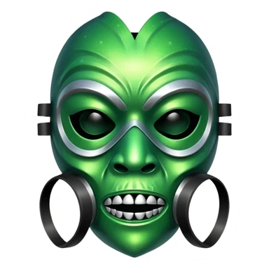 glitter green toxic mask sticker