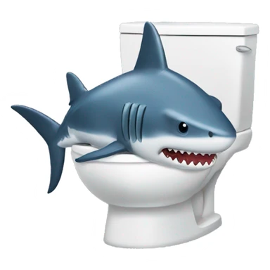 Shark with skibidi toilet sticker